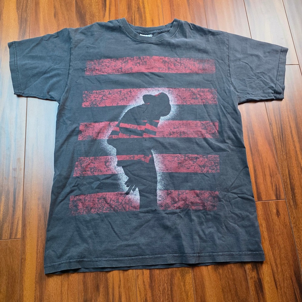 Vintage Nightmare on Elm Street Freddy Krueger T-Shirt Black Red Mens Medium